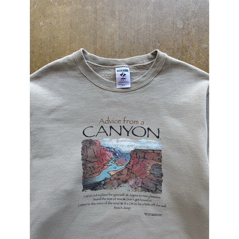 VTG 90s Advice From A Canyon Nature Sedona Arizona Quote Life Crewneck Sweater S - Picture 2 of 9